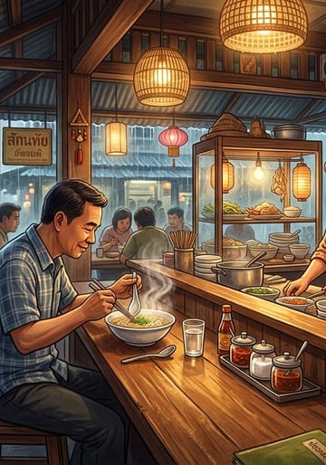 ร้อนระอุ ฝนเท ก๋วยเตี๋ยวน้ำใส