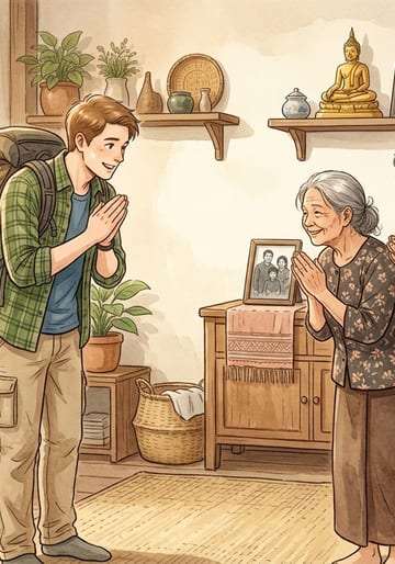 เยี่ยมบ้านเพื่อนครั้งแรก: บทเรียนภาษาไทยที่อบอุ่นหัวใจ